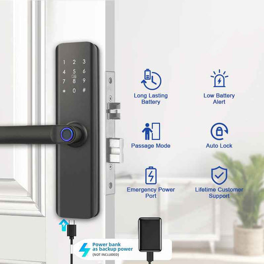 Smart Fingerprint Lock - One-Touch Open WiFi Door Lock for Hotels & Apartments