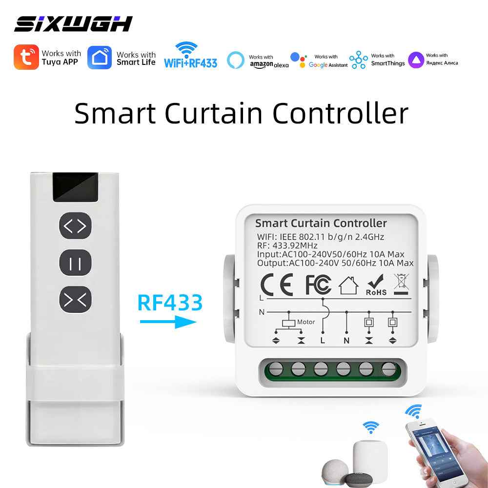 Smart Curtain Switch - WiFi Motor Controller with Remote Control