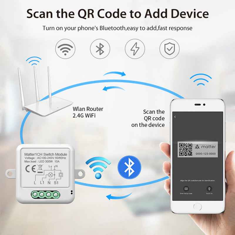 Intelligence Matter On-off Device wifi Switch HomeKit Wireless Voice Hidden Remote Control Zero Fire Switch