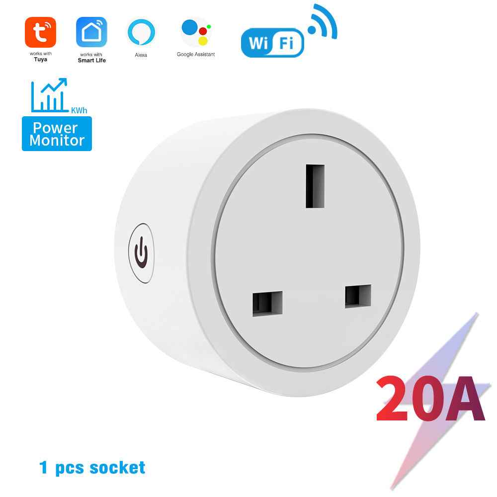 Smart WiFi Socket 20A - UK Plug with ZigBee 3.0 & Voice Control