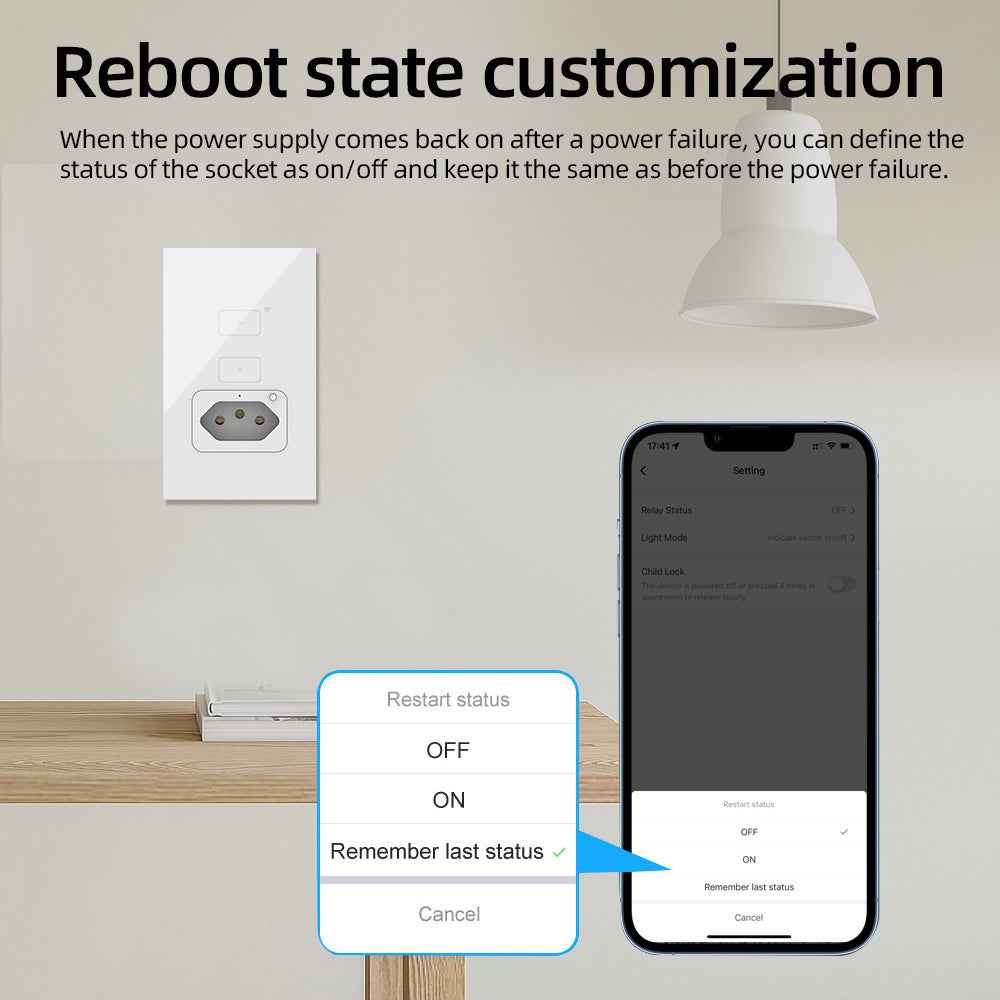 Smart WiFi Socket - Brazilian Standard Dual Outlet with Power Metering