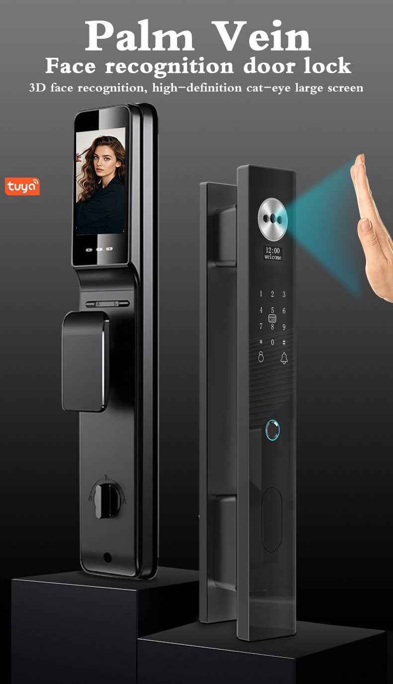 Smart Door Lock - Video Intercom Peephole with Face Recognition & Palm Vein