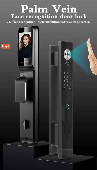 Smart Door Lock - Video Intercom Peephole with Face Recognition & Palm Vein