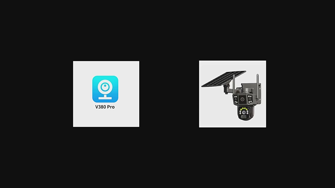 Load video: Solar Security Camera Outdoor - Dual Lens PTZ WiFi Camera with Color Night Vision &amp; Two-Way Audio